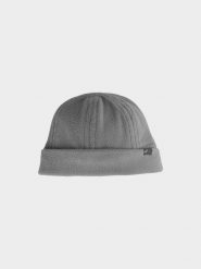 4F Czapka z mikropolaru uniseks - szara L/XL. Szare czapki zimowe 4F, bez wzorów, z włókna. W wyprzedaży za 14.99 zł.