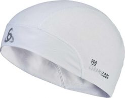 Czapka do biegania dla dorosłych Odlo Ceramicool UVP. Białe bielizna termoaktywna ODLO, na lato, bez wzorów, z bawełny, bez ramiączek, do biegania. Za 129.99 zł.