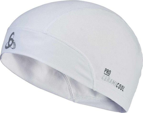 Czapka do biegania dla dorosłych Odlo Ceramicool UVP. Białe bielizna termoaktywna ODLO, na lato, bez wzorów, z bawełny, bez ramiączek, do biegania. Za 129.99 zł.