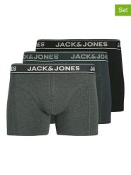 Jack & Jones Bokserki (3 pary) w kolorze czarno-zielono-szarym rozmiar: S. Czarne bokserki Jack & Jones, s, bez wzorów, z bawełny. Za 78.99 zł.