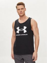 Under Armour Tank top Ua Sportstyle Logo Tank 1382883-001 Czarny Loose Fit. Czarne t-shirty sportowe Under Armour, bez wzorów, z bawełny, bez ramiączek, na fitness i siłownię. Za 69.99 zł.