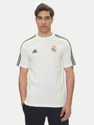 Adidas T-Shirt Real Madrid UBP JF2591 Biały Regular Fit. Białe t-shirty sportowe Adidas, bez wzorów, z bawełny, bez ramiączek, do piłki nożnej. Za 159.99 zł.