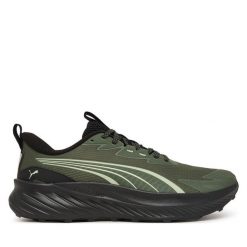 Buty do biegania Puma. Zielone buty do biegania Puma, bez wzorów, bez zapięcia, do biegania. Za 269.99 zł.