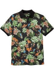 Shirt polo. Czarne koszulki polo bonprix, na lato, l, bez wzorów, bez kołnierzyka, bez ramiączek. Za 79.99 zł.