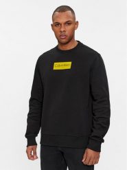 Calvin Klein Bluza Raised K10K112252 Czarny Regular Fit. Czarne bluzy CALVIN KLEIN, l, bez wzorów, z bawełny, bez kaptura. Za 469.99 zł.