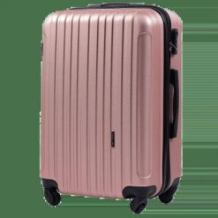 Walizka Podróżna ŚREDNIA WINGS FLAMINGO 24" ROSE GOLD. Czerwone walizki Wings, bez wzorów, z kauczuku, średnie. Za 229.90 zł.