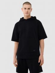 4F Bluza z krótkim rękawem z kapturem męska - czarna L. Czarne bluzy z kapturem 4F, l, bez wzorów, z bawełny, z kapturem. W wyprzedaży za 79.99 zł.