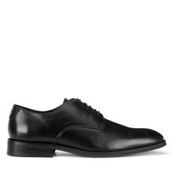 Półbuty Gino Rossi. Czarne eleganckie półbuty Gino Rossi, bez wzorów, bez obcasa, bez zapięcia. Za 359.99 zł.