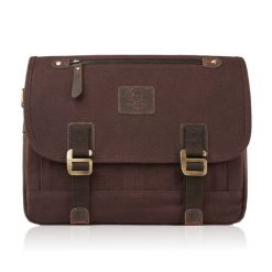 Torba męska brązowa PAOLO PERUZZI T-17-BR. Brązowe torby na ramię Paolo Peruzzi, bez wzorów, z bawełny, na ramię, bez dodatków. Za 169.99 zł.
