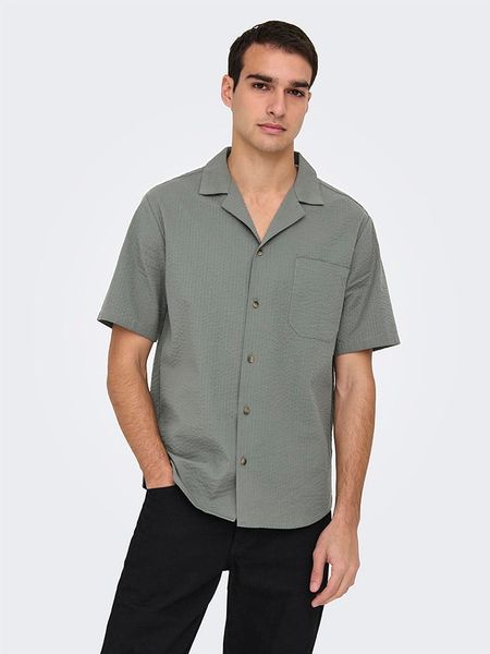 ONLY & SONS Koszula "Eye resort" w kolorze zielonym rozmiar: XL. Zielone koszule Only & Sons, xl, bez wzorów, z bawełny, bez kołnierzyka, bez ramiączek. Za 78.66 zł.