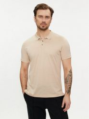 KARL LAGERFELD Polo 745000 542200 Beżowy Regular Fit. Brązowe koszulki polo KARL LAGERFELD, m, bez wzorów, z bawełny, bez kołnierzyka, bez ramiączek. Za 389.99 zł.