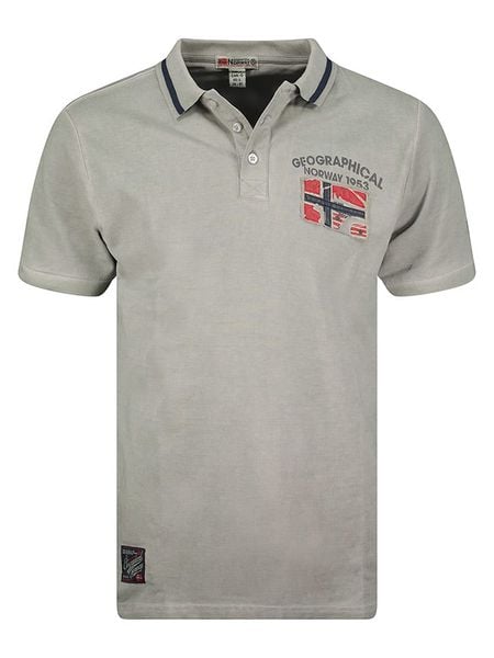 Geographical Norway Koszulka polo w kolorze szarym rozmiar: S. Szare koszulki polo Geographical Norway, s, bez wzorów, z bawełny, bez kołnierzyka, bez ramiączek. Za 62.03 zł.