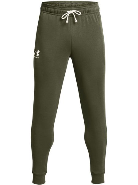 Under Armour Spodnie dresowe "Rival" w kolorze khaki rozmiar: M. Brązowe spodnie treningowe długie Under Armour, m, bez wzorów, z dresówki. Za 127.35 zł.
