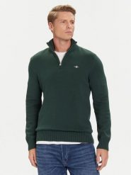 Gant Sweter 8030170 Zielony Regular Fit. Zielone swetry rozpinane GANT, l, bez wzorów, z bawełny, bez kołnierzyka, bez ramiączek. Za 539.99 zł.