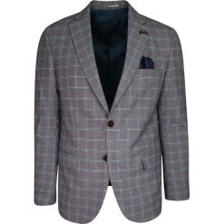 Marynarka Casualowa Fioletowa w Kratkę, Taliowana, Dwa Guziki, Dwa Rozcięcia -RIGON. Fioletowe garnitury Rigon, na co dzień, bez wzorów, z elastanu. Za 299.00 zł.
