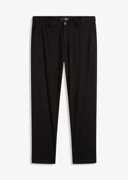 Eleganckie spodnie z kantem, regular fit. Czarne eleganckie spodnie bonprix, m, eleganckie. Za 142.99 zł.