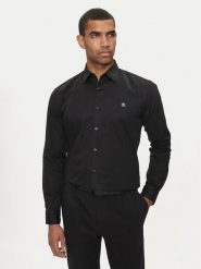 Hugo Koszula Ermo 50505315 Czarny Slim Fit. Czarne koszule Hugo, m, bez wzorów, z bawełny, bez kołnierzyka, bez ramiączek. Za 379.99 zł.