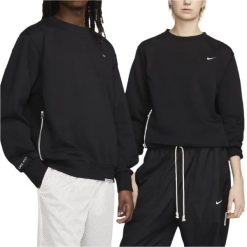 Bluza z okrągłym dekoltem Nike Dri-Fit. Czarne bluzy bez kaptura Nike, xxl, bez wzorów, z bawełny, bez kaptura. Za 327.50 zł.