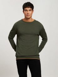 Cross Jeans Sweter w kolorze khaki rozmiar: S. Brązowe swetry nierozpinane Cross Jeans, s, bez wzorów, z jeansu, bez kołnierzyka, bez ramiączek. Za 75.16 zł.