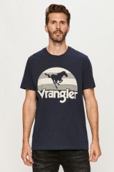 MĘSKI T-SHIRT WRANGLER SS HORSE TEE NAVY W7M9D3114 112131900. Niebieskie t-shirty Wrangler, m, bez wzorów, bez kołnierzyka, bez ramiączek. Za 69.99 zł.