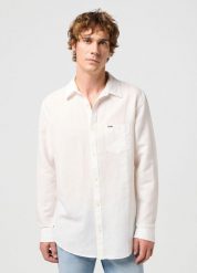 WRANGLER LS 1 PKT SHIRT MĘSKA KOSZULA W KRATĘ KRATA WORN WHITE 112352281 W5MY016804. Białe koszule Wrangler, m, bez wzorów, bez kołnierzyka, bez ramiączek. Za 139.99 zł.