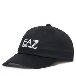 Czapka z daszkiem EA7 Emporio Armani. Czarne czapki z daszkiem EA7 Emporio Armani, bez wzorów. Za 199.99 zł.