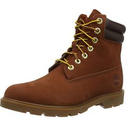 Trapery męskie, Timberland 6 IN Basic Boot. Brązowe trapery Timberland, z materiału, bez zapięcia. Za 911.85 zł.