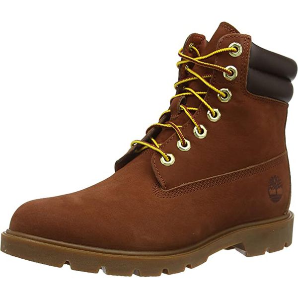 Trapery męskie, Timberland 6 IN Basic Boot. Brązowe trapery Timberland, z materiału, bez zapięcia. Za 911.85 zł.