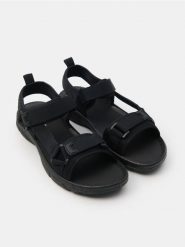 Sandały na rzepy - czarny. Czarne sandały Sinsay, bez zapięcia. Za 29.99 zł.