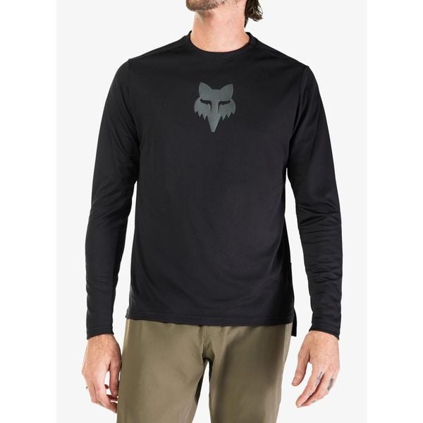 Bluza rowerowa męska Fox Ranger LS Jersey Fox Head. Czarne bluzy FOX, m, bez wzorów, z jersey, bez kaptura. Za 203.99 zł.