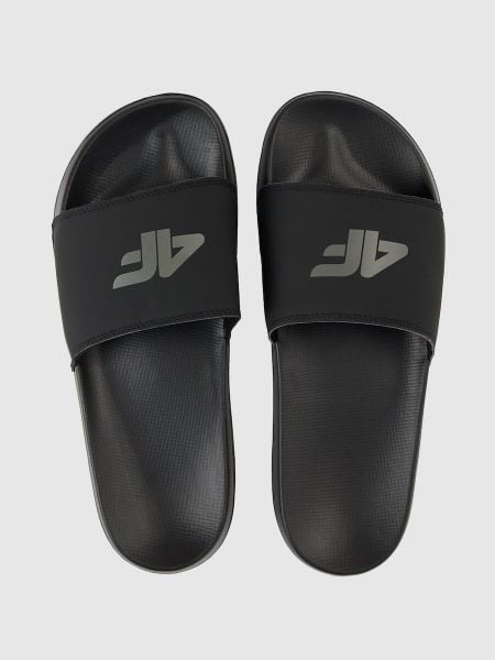 Klapki męskie na basen 4F 4FRSS26FSLIM052. Czarne klapki 4F, z poliesteru. Za 59.99 zł.