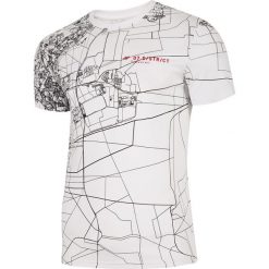 T-shirt męski TSM218 - biały allover. Białe t-shirty 4F, m, bez wzorów, bez kołnierzyka, bez ramiączek. W wyprzedaży za 49.99 zł.