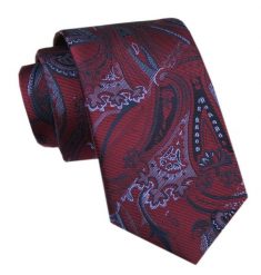 Elegancki Krawat Męski - Alties - Głęboka Czerwień z Orientalnym Wzorem. Czerwone krawaty i muchy Alties, bez wzorów, z tkaniny. Za 49.00 zł.