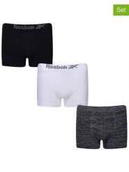 Reebok Bokserki (3 pary) "Dale" w kolorze czarno-szaro-białym rozmiar: L. Białe bokserki Reebok, l, bez wzorów. Za 74.81 zł.