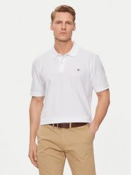 Gant Polo Shield 2210 Biały Regular Fit. Białe koszulki polo GANT, m, bez wzorów, z bawełny, bez kołnierzyka, bez ramiączek. Za 379.99 zł.