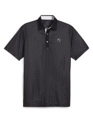 Puma Koszulka polo "Pure Geo" w kolorze czarnym rozmiar: M. Czarne koszulki polo Puma, m, bez wzorów, bez kołnierzyka, bez ramiączek. Za 66.00 zł.