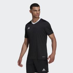 Koszulka piłkarska męska adidas Entrada 22 Jersey. Czarne t-shirty sportowe Adidas, bez wzorów, z jersey, bez ramiączek, do biegania. Za 59.00 zł.