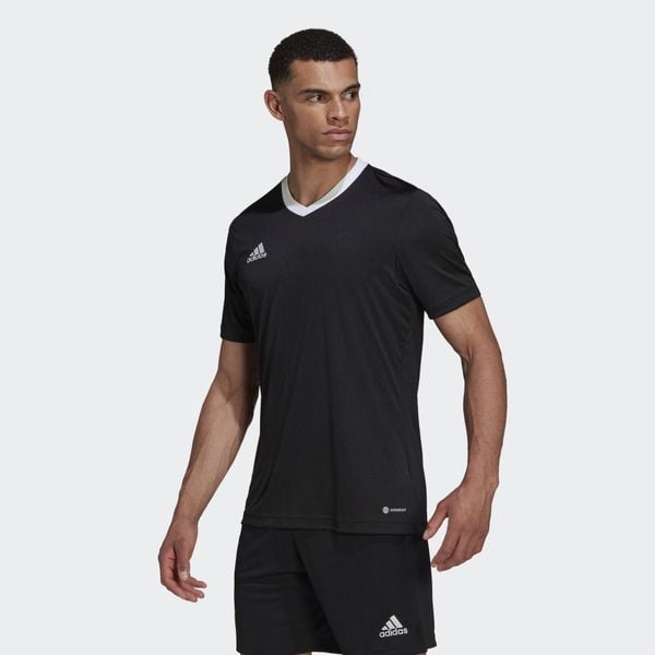 Koszulka piłkarska męska adidas Entrada 22 Jersey. Czarne t-shirty sportowe Adidas, bez wzorów, z jersey, bez ramiączek, do biegania. Za 59.00 zł.