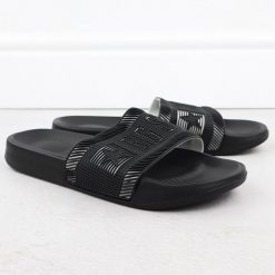 Klapki męskie plażowe basenowe czarne Big Star RR174A053. Czarne klapki BIG STAR, z materiału. Za 65.99 zł.