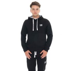 Bluza zimowa Herren z Kapuze zum Überziehen, mała Leone 1947 Logo. Czarne bluzy LEONE 1947 APPAREL, na zimę, bez wzorów, z bawełny, bez kaptura. W wyprzedaży za 206.29 zł.