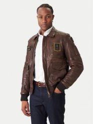 Aeronautica Militare Kurtka skórzana 252PN0846U100839 Brązowy Regular Fit. Brązowe kurtki Aeronautica Militare, m, bez wzorów, ze skóry, bez kaptura. Za 3,689.00 zł.