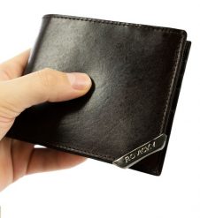Portfel brązowy z okuciem Rovicky N993-RVTM-GN-6620 D. Brązowe portfele ROVICKY, bez wzorów, ze skóry. Za 61.99 zł.