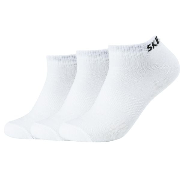 Skarpetki sportowe dla dorosłych 3PPK Mesh Ventilation Socks. Białe skarpetki sportowe Skechers, bez wzorów, z bawełny. Za 25.99 zł.