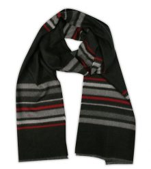 Szalik Czarno-Szary Miękki, w Paski, Prążki, Firmy V.Fraas -Cashmink- Elegancki, Męski. Szare szaliki V. Fraas, bez wzorów, z materiału. Za 59.00 zł.