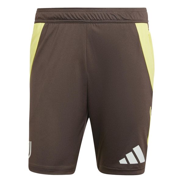 Szorty treningowe Juventus Turin Tiro 2024/25. Brązowe krótkie spodenki sportowe Adidas, m, bez wzorów, z materiału. Za 191.40 zł.