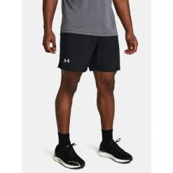 Spodenki do biegania męskie Under Armour Launch 7" Unlined reflective. Czarne szorty Under Armour, m, bez wzorów. Za 89.99 zł.