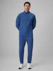 4F Spodnie piłkarskie szybkoschnące męskie - denim M. Niebieskie spodnie treningowe długie 4F, l, bez wzorów, z denimu. Za 179.99 zł.