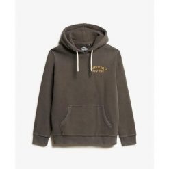 Oversize bluza z kapturem z tatuażem na plecach Superdry. Czarne bluzy z kapturem Superdry, m, bez wzorów, z kapturem. Za 393.30 zł.