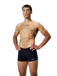 Speedo Szorty kąpielowe "End+ Tech Panel" w kolorze czarno-niebieskim rozmiar: 6. Czarne kąpielówki Speedo, bez wzorów, z materiału. Za 116.45 zł.