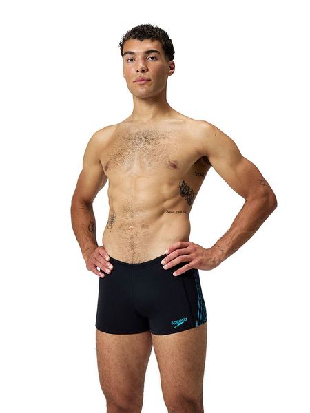Speedo Szorty kąpielowe "End+ Tech Panel" w kolorze czarno-niebieskim rozmiar: 6. Czarne kąpielówki Speedo, bez wzorów, z materiału. Za 116.45 zł.